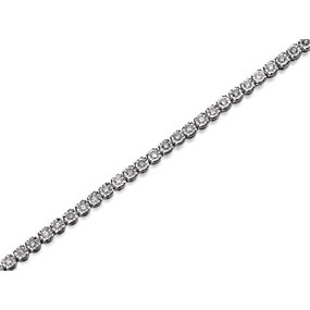 9ct White Gold 1 Carat Diamond Tennis Bracelet - D9569