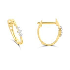 9ct Diamond Huggie Hoop Earrings - D96115