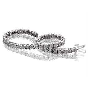 9ct White Gold 2 Carat Diamond Tennis Bracelet - D9876