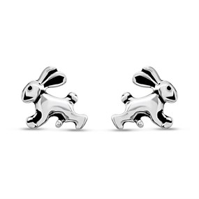 Silver Rabbit Stud Earrings - F0154
