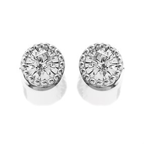 Silver Cubic Zirconia Stud Earrings - 6mm - F04139