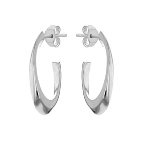 Silver Creole Hoop Earrings - 22mm - F13121