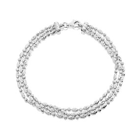 Silver Triple Row Bracelet - F14148