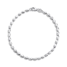 Silver Polished Pebble Bracelet - F14185
