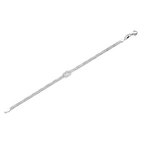 Silver Knot Bracelet - 7.5in - F1493