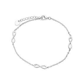 Silver Infinity Station Bracelet - 7.5in - F1496