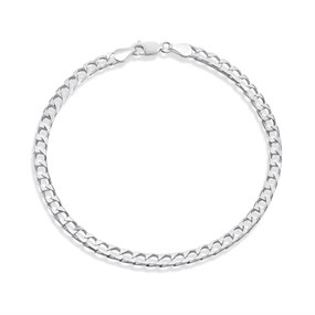 Silver Square Curb Bracelet - F1609