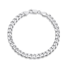 Silver Curb Bracelet - F1610