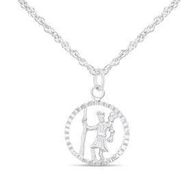 Silver St Christopher Necklace - F33101