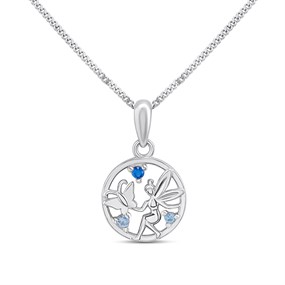 Silver Blue Fairy CZ Necklace - F34117
