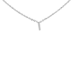 Silver Mini Initial I Necklace - F35108