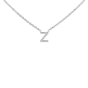 Silver Mini Initial Z Necklace - F35125