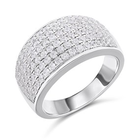 Silver Pave CZ Band Ring - F5938
