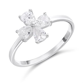 Silver Clover Ring - F60113