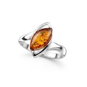 Silver Amber Ring - F60116