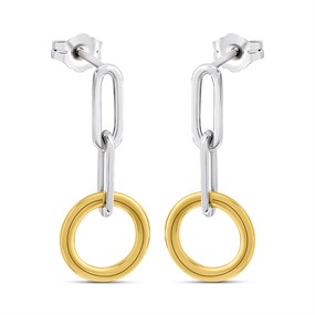 Fiorelli Silver E6223 Gold Plated Circle Link Earrings - F66202