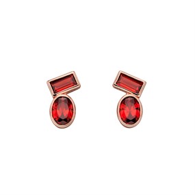 Fiorelli Silver E5805R 9ct Rose Gold Plated Mixed Crystal Earrings - F66220
