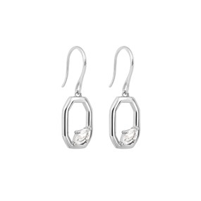 Fiorelli Silver E6229C CZ Octagon Float Drop Earrings - F66226
