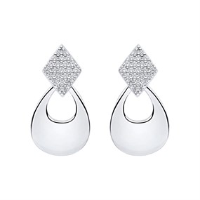 Fiorelli Silver CZ Drop Earrings - F66228