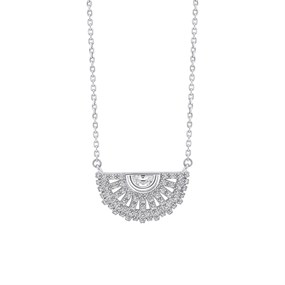 Fiorelli Silver CZ Fan Necklace - F66230