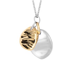 Fiorelli P5250 Silver Gold Plated Organic Double Necklace - F66237