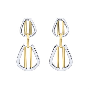 Fiorelli E6430 Silver Gold Plated Drop Earrings - F66239