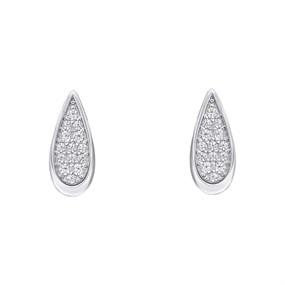 Fiorelli Silver CZ Teardrop Stud Earrings - F66241