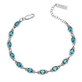 Fiorelli Silver Aqua Crystal Bracelet - F66243