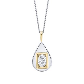 Fiorelli Gold Plated Silver CZ Teardrop Necklace - F66246