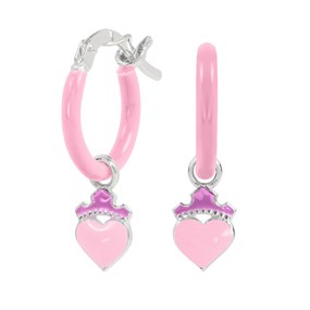 Disney Silver Disney Princess Enamel Huggie Earrings - F67168