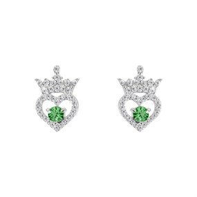 E906315RAUGL.PH Disney Silver Princess Green CZ Stud Earrings - F67179