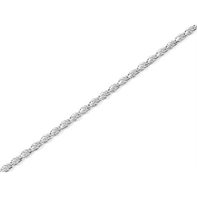 Silver Diamond Cut Rope Chain - 16in - F8749