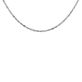 Silver Diamond Cut Tube Chain - 18in - F8811