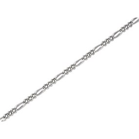 Silver 2mm Wide Figaro Chain - 18in - F8894