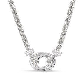 Silver Knot Link Necklet - F9515