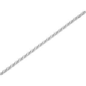 Silver 2mm Wide Diamond Cut Rope Chain - 24in - F9549
