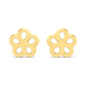 9ct Gold Flower Stud Earrings - G01115