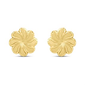 9ct Gold Flower Stud Earrings - G02109