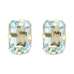9ct Gold Blue Topaz Stud Earrings - 6mm - G04103
