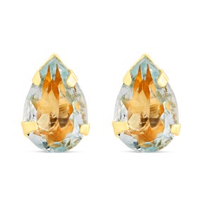9ct Gold Blue Topaz Stud Earrings - 6mm - G04106