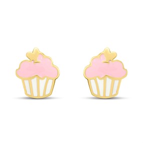 9ct Gold Cupcake Stud Earrings - G0829