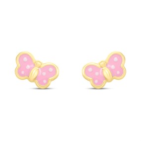 9ct Gold Butterfly Stud Earrings - G0856