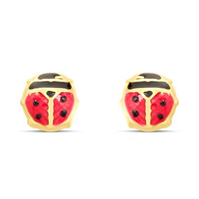 9ct Gold Ladybird Stud Earrings - G0861