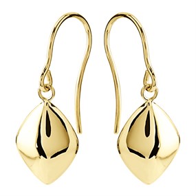9ct Gold Hook Wire Earrings - 25mm drop - G1114