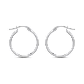 9ct White Gold Hoop Earrings - G24102