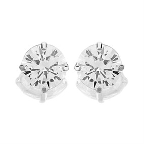 9ct White Gold Cubic Zirconia Stud Earrings - 5mm - G27115