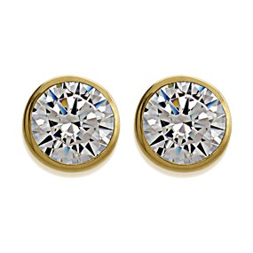 9ct Gold Cubic Zirconia Solitaire Stud Earrings - 5mm - G27128