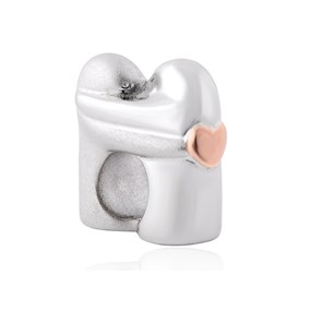 Clogau Silver And 9ct Rose Gold Double Hug Milestones Bead Charm - G44131