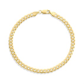 9ct Gold 4.4mm Wide Curb 8in Bracelet - G5676