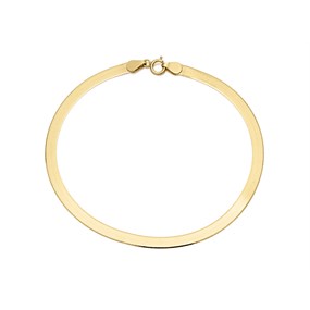 9ct Gold 4mm Wide Herringbone Bracelet - 7.25in - G8019